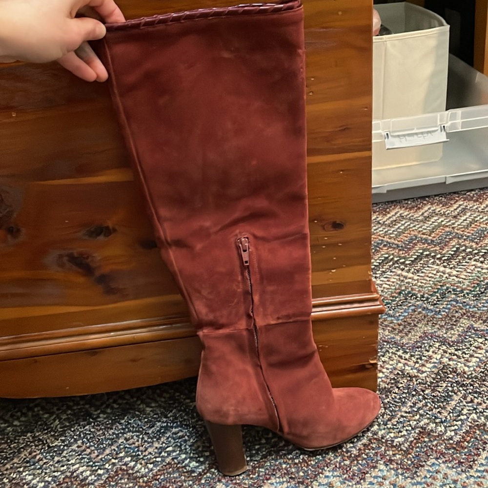 LES SOULIERS SEZANE Gabriella Rust Suede Tall Boot - Picture 8 of 10
